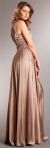 Ruched Bust Beaded Empire Cut Long Formal Prom Dress back